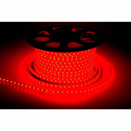 Tira de led 3528 de 1 metro en tubo de PVC. IP65 60 Led/m 220v color rojo