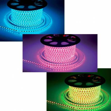 Tira de led RGB 5050 de 1 metro en tubo de PVC. IP65 60 Led/m 220v