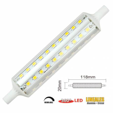 Lámpara lineal R7s 118mm 10W 1270 Lm 360° Regulable