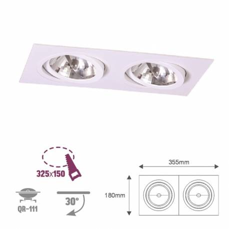 Foco basculante rectangular blanco LED