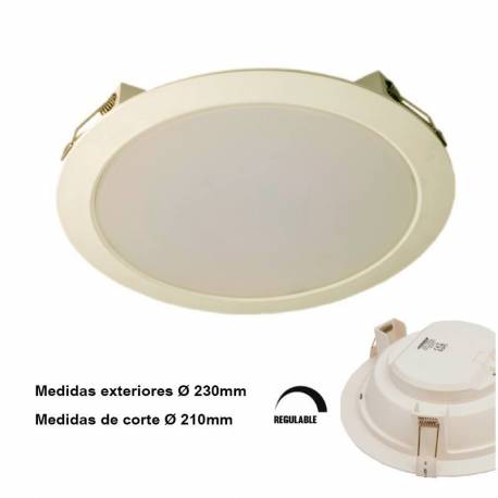 Downlight redondo regulable 25w 1900lm 4000K 160° blanco