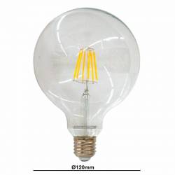 Lámpara led Filamento Classic G125 Transparente 8W 1200 lumens