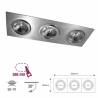 Foco basculante aluminio 3 luces rectangular LED QR111