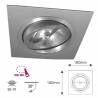 Foco basculante cuadrado aluminio para lámparas LED QR111