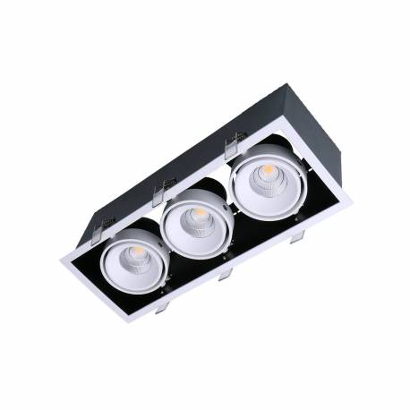 Foco led Kardan Box 3x13W 3510 lúmens fabricado en Aluminio