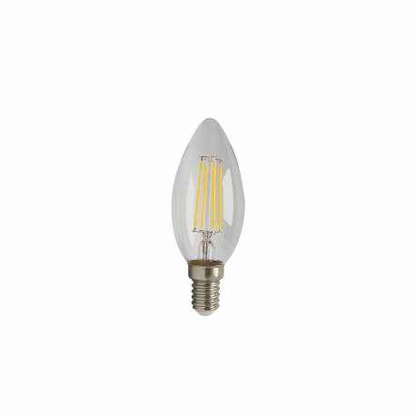 Bombilla led E14 Filamento Classic Vela Transparente 5W 550 lumens