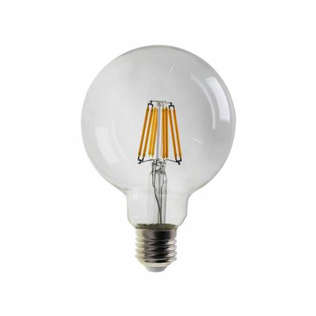 Bombilla led E27 Filamento Classic G95 Transparente 8W 850 lumens